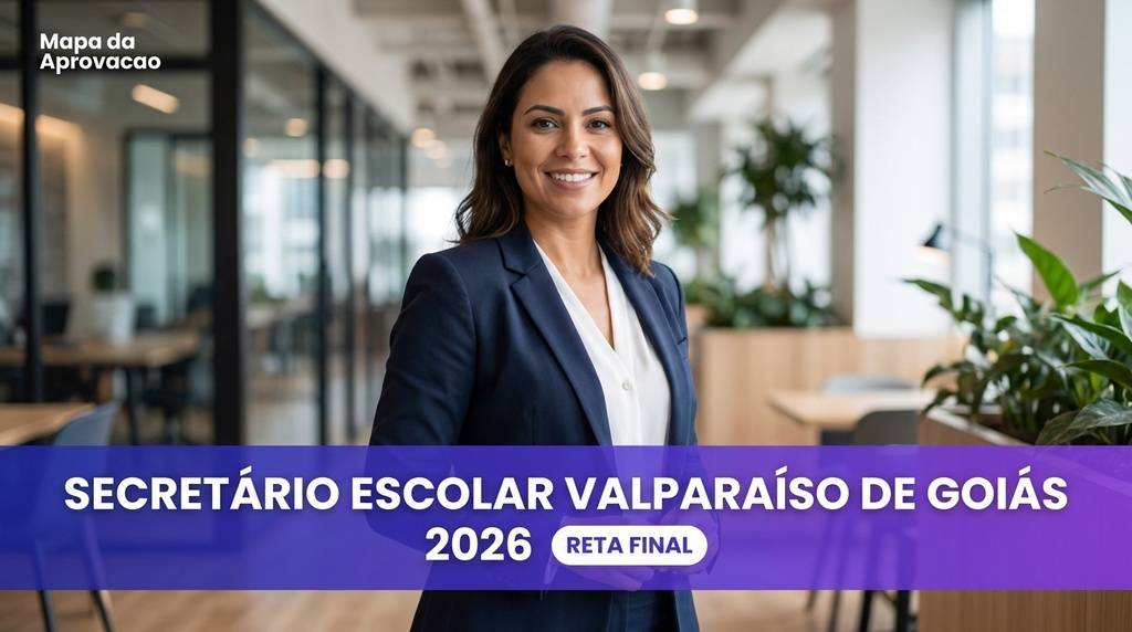 Secretário Escolar Valparaíso de Goiás 2026 — Aquecimento Grátis (Questões Fáceis)